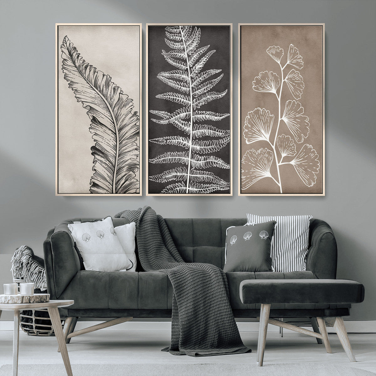 Minimalist Botanical Wall Art Canvas Print, Framed and Ready to Hang