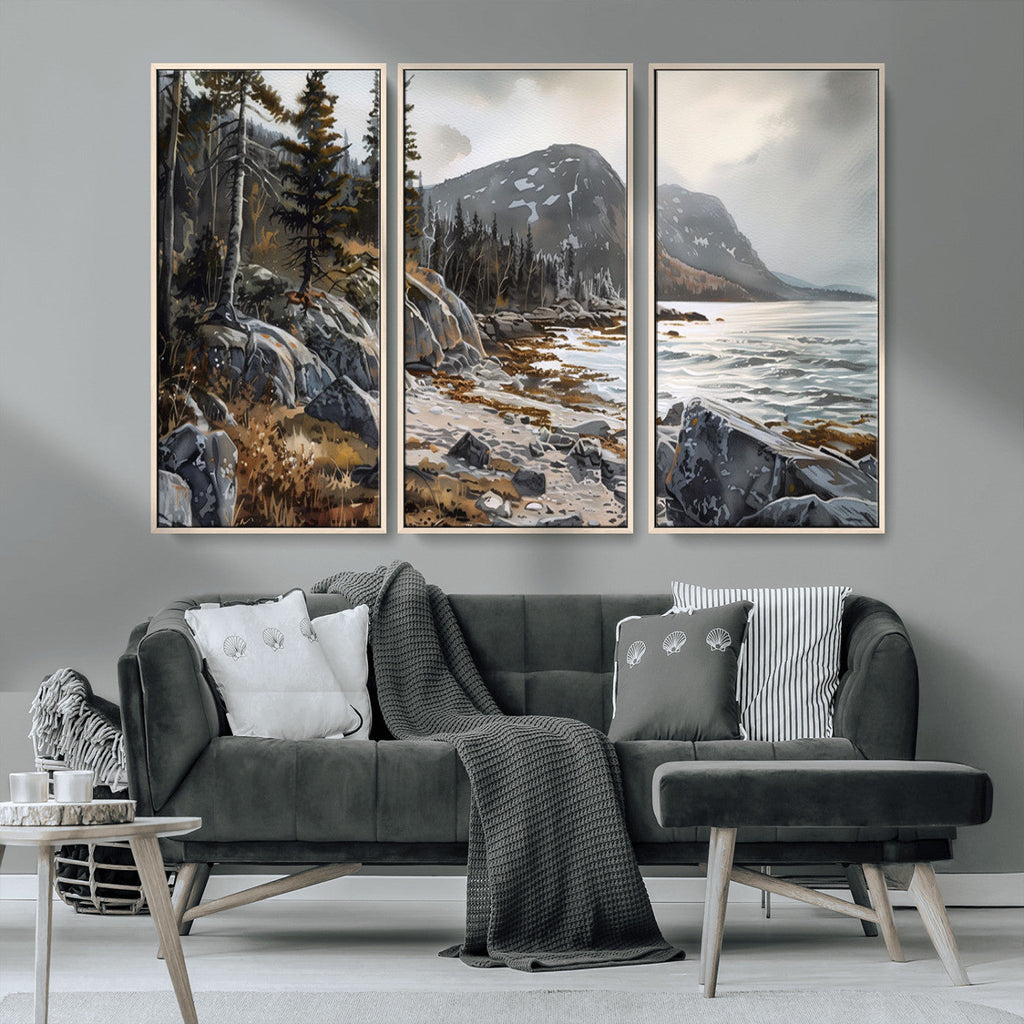 Serene Coastal View of Acadia National Park