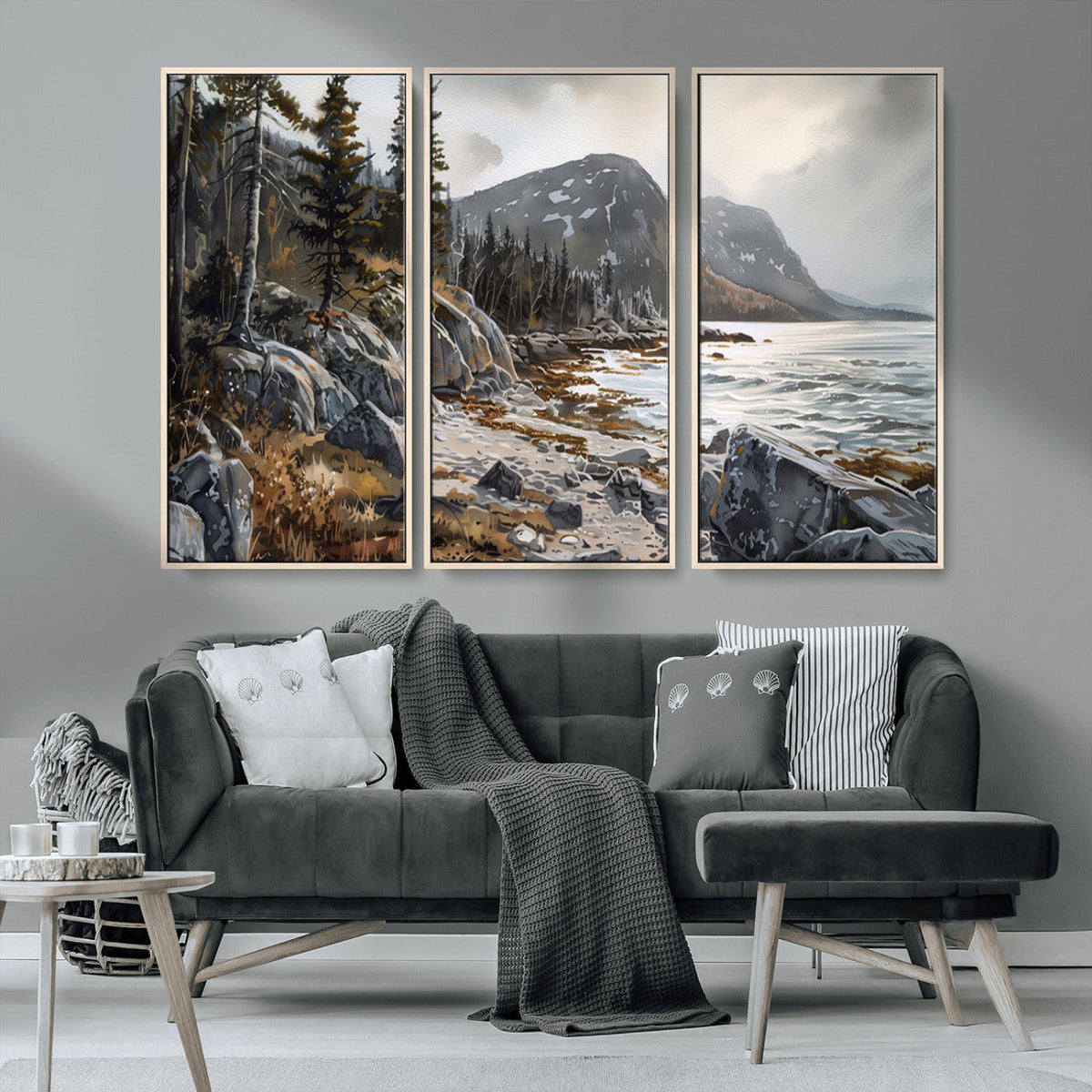 Serene Coastal View of Acadia National Park