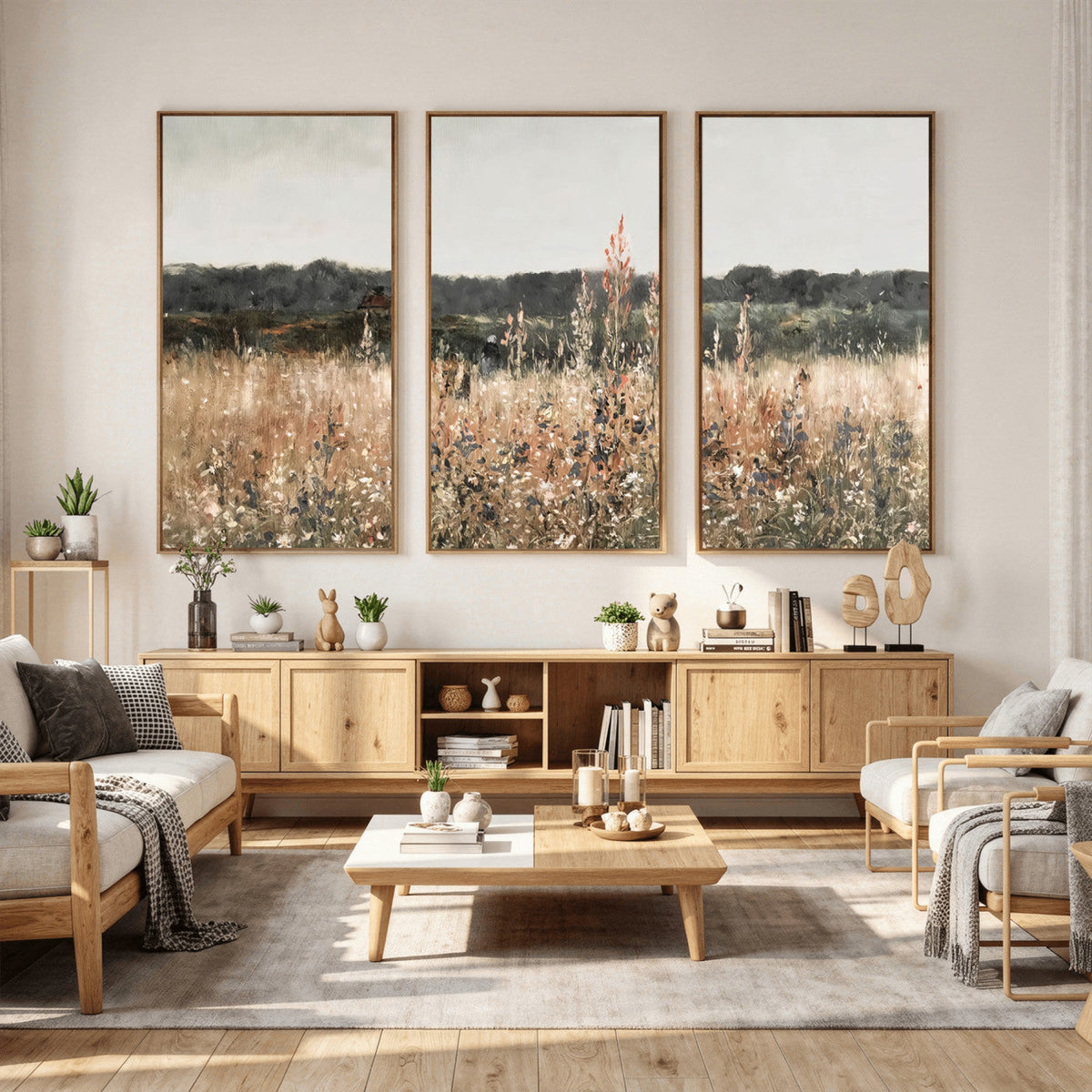 Rustic Field Landscape Wall Art Print, Giclee Canvas Wall Art