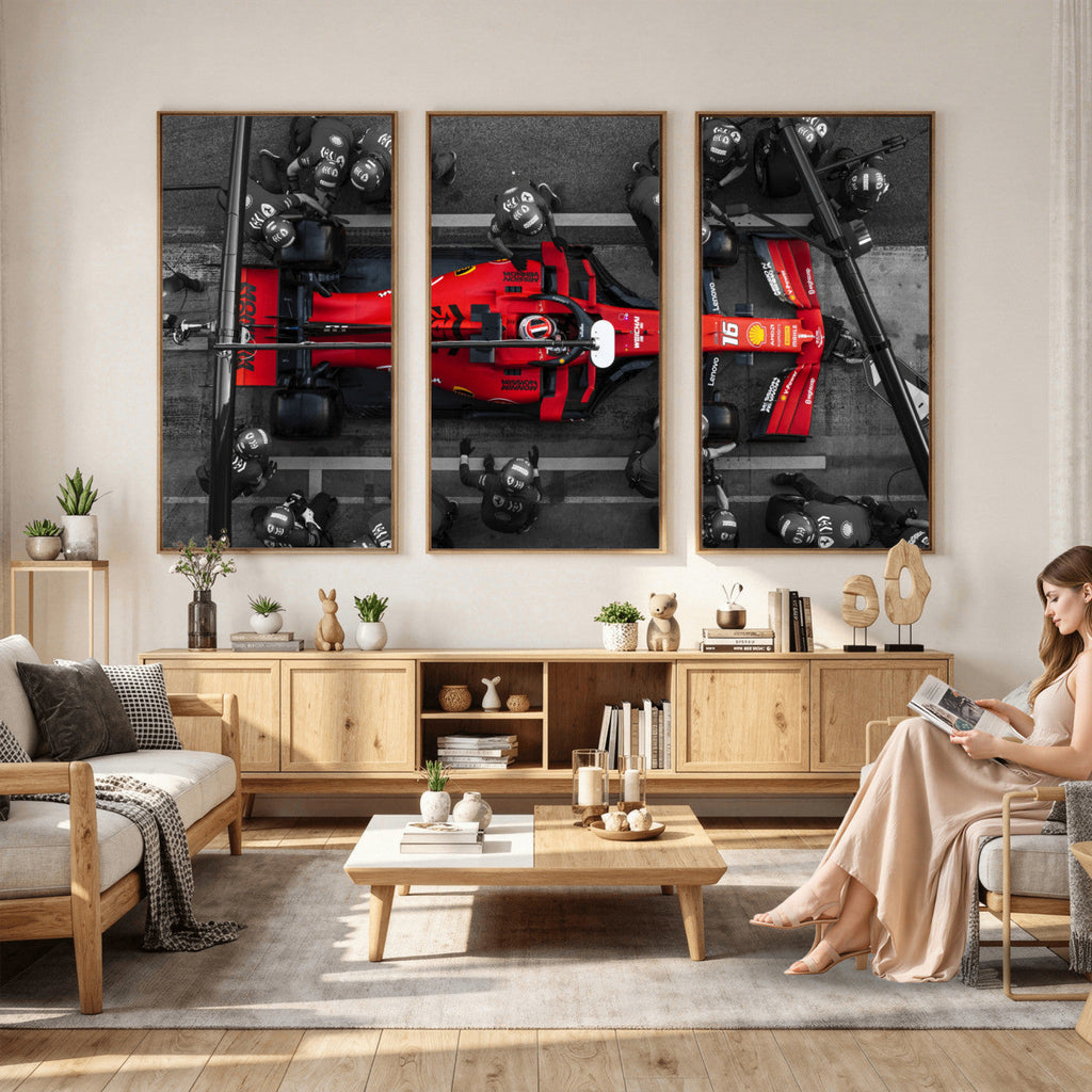 Ferrari Pit Stop Canvas Wall Art | Precision and Speed