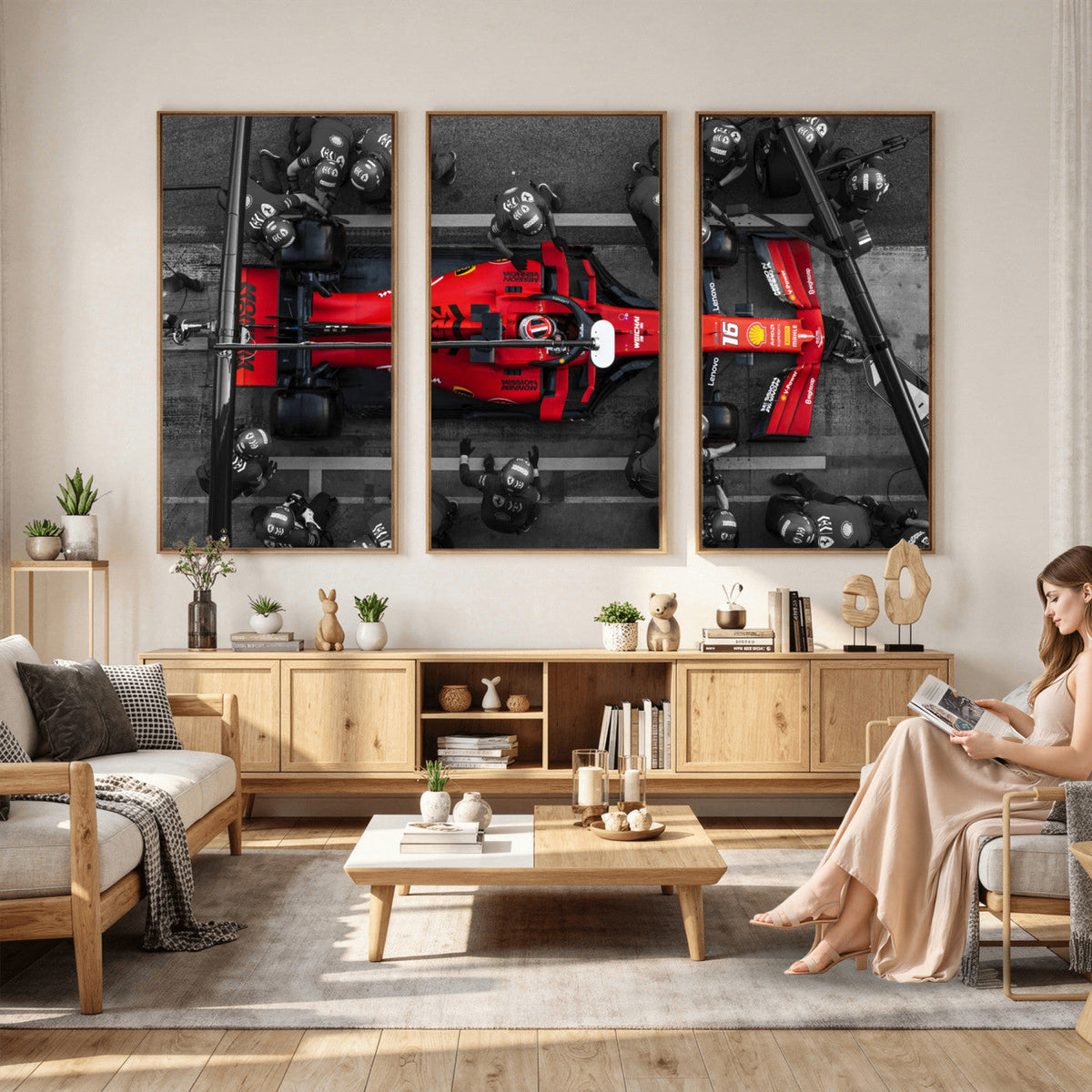 Ferrari Pit Stop Canvas Wall Art | Precision and Speed
