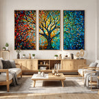 Yggdrasil Tree of Life Wall Art Print | Mosaic Style Canvas Wall Art