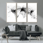 Abstract World Map Wall Art | Framed Geometric Line Canvas