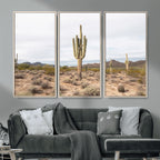 Saguaro Cactus Wall Art | Framed Desert Canvas Artwork