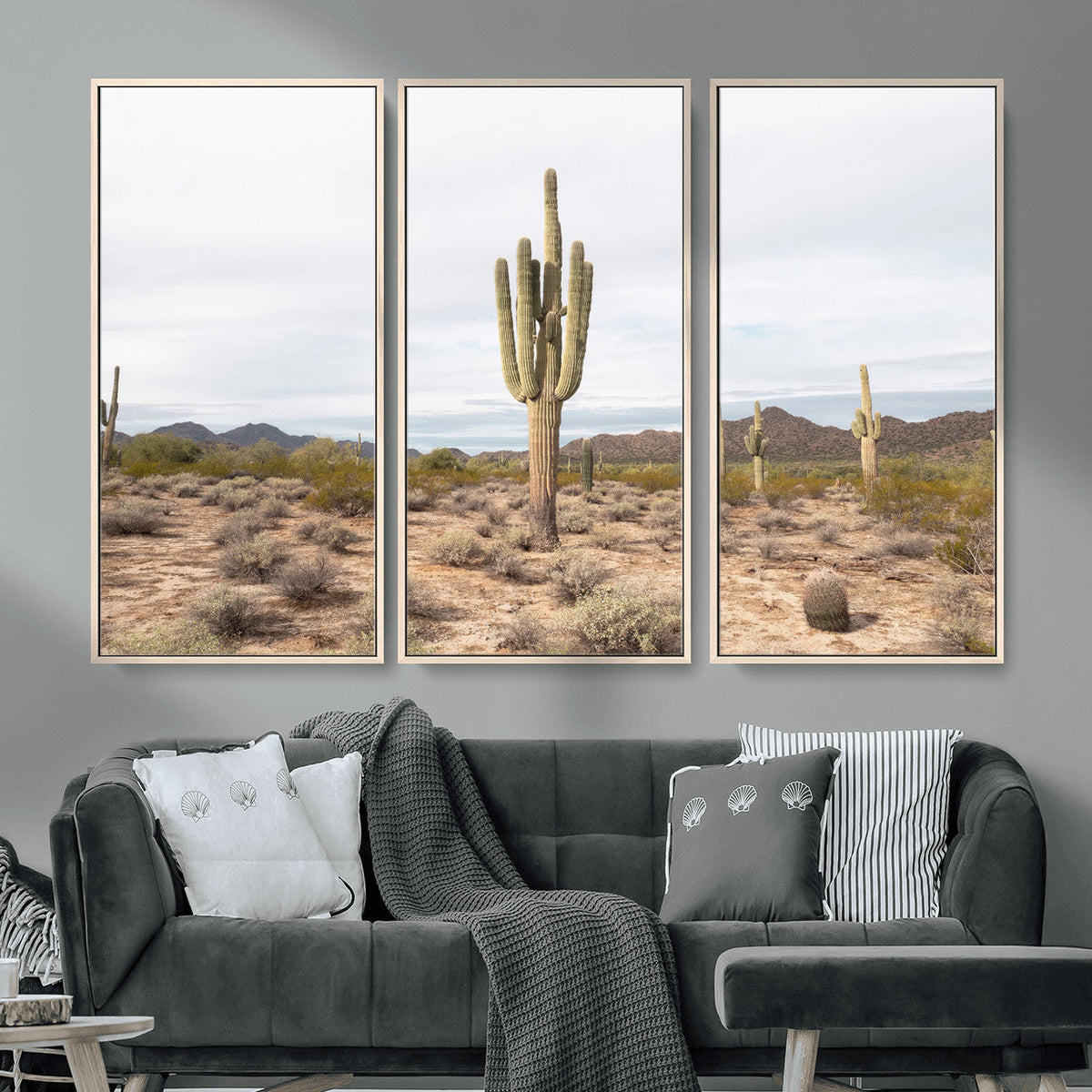 Saguaro Cactus Wall Art | Framed Desert Canvas Artwork