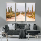 Desert Cactus Wall Art | Framed Southwestern Canvas Artwork