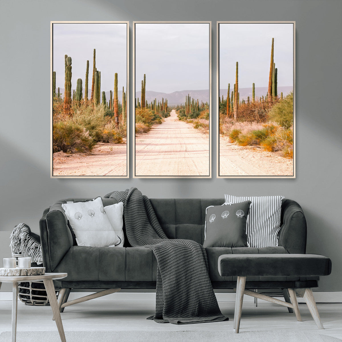 Desert Cactus Wall Art | Framed Southwestern Canvas Artwork