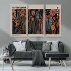 Modern Japanese Wall Art Canvas Print, Framed Abstract Mount Fuji Zen Landscape