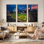 Target Field Wall Art Canvas Print, Baseball Stadium Scene