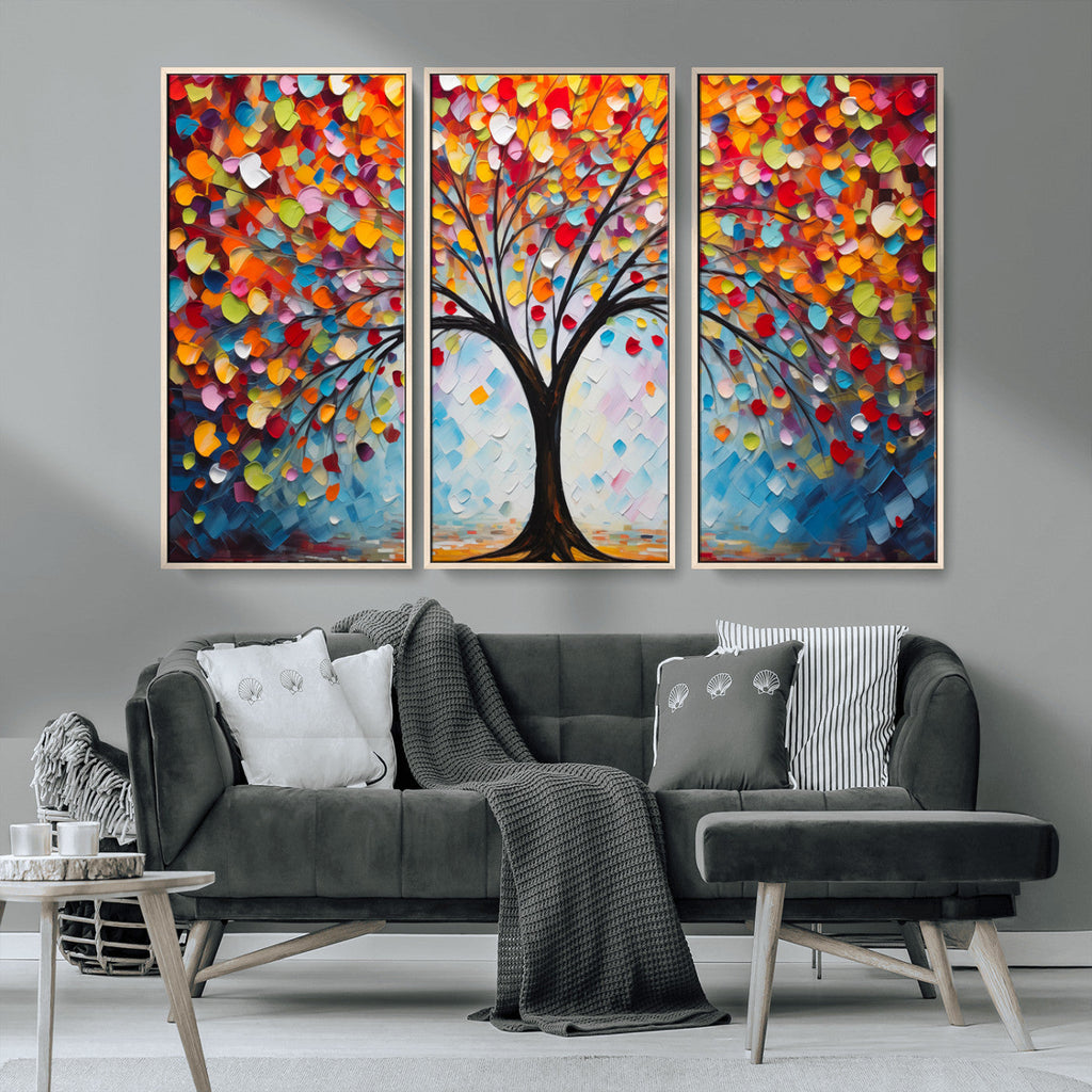 Vibrant Tree of Life Canvas Wall Art | Colorful Abstract Nature