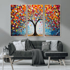 Vibrant Tree of Life Canvas Wall Art | Colorful Abstract Nature