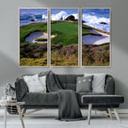 California Pebble Beach Golf Links Wall Art Canvas Print, Iconic Monterey Coastal Golf Course