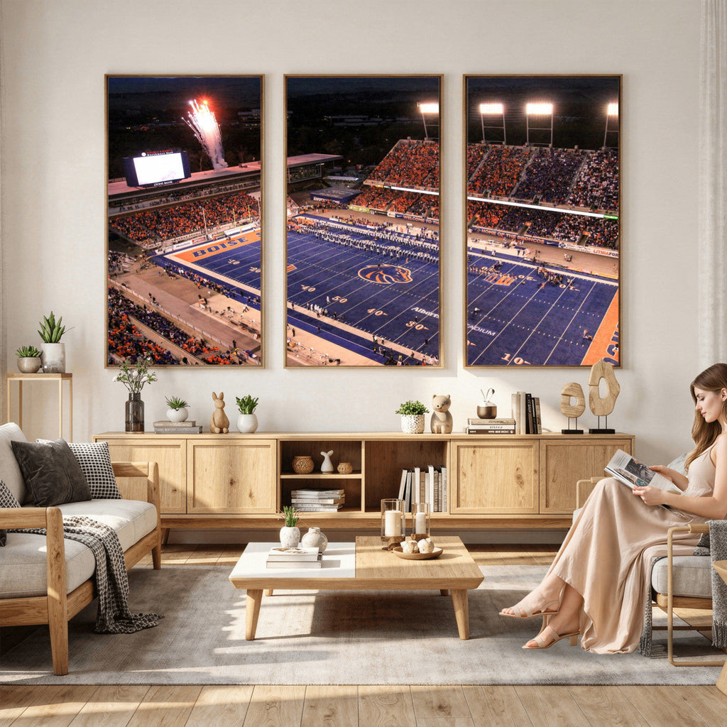 Boise State Broncos Albertsons Stadium Wall Art Canvas Print