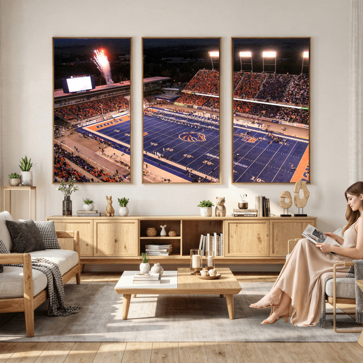Boise State Broncos Albertsons Stadium Wall Art Canvas Print