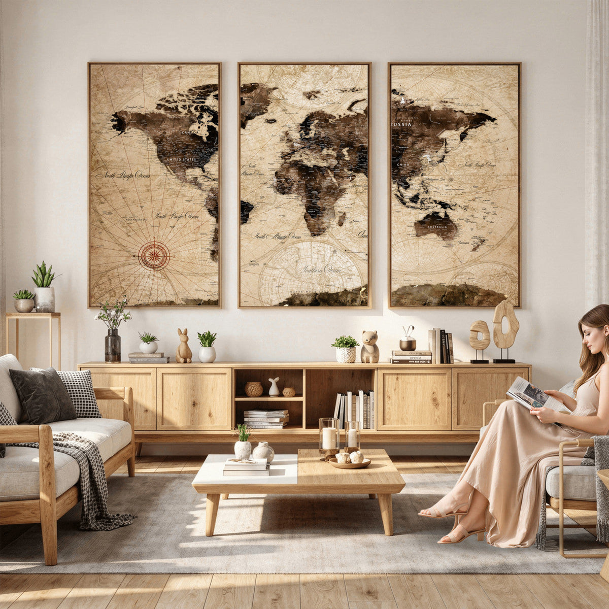 World Map Wall Art Canvas Print