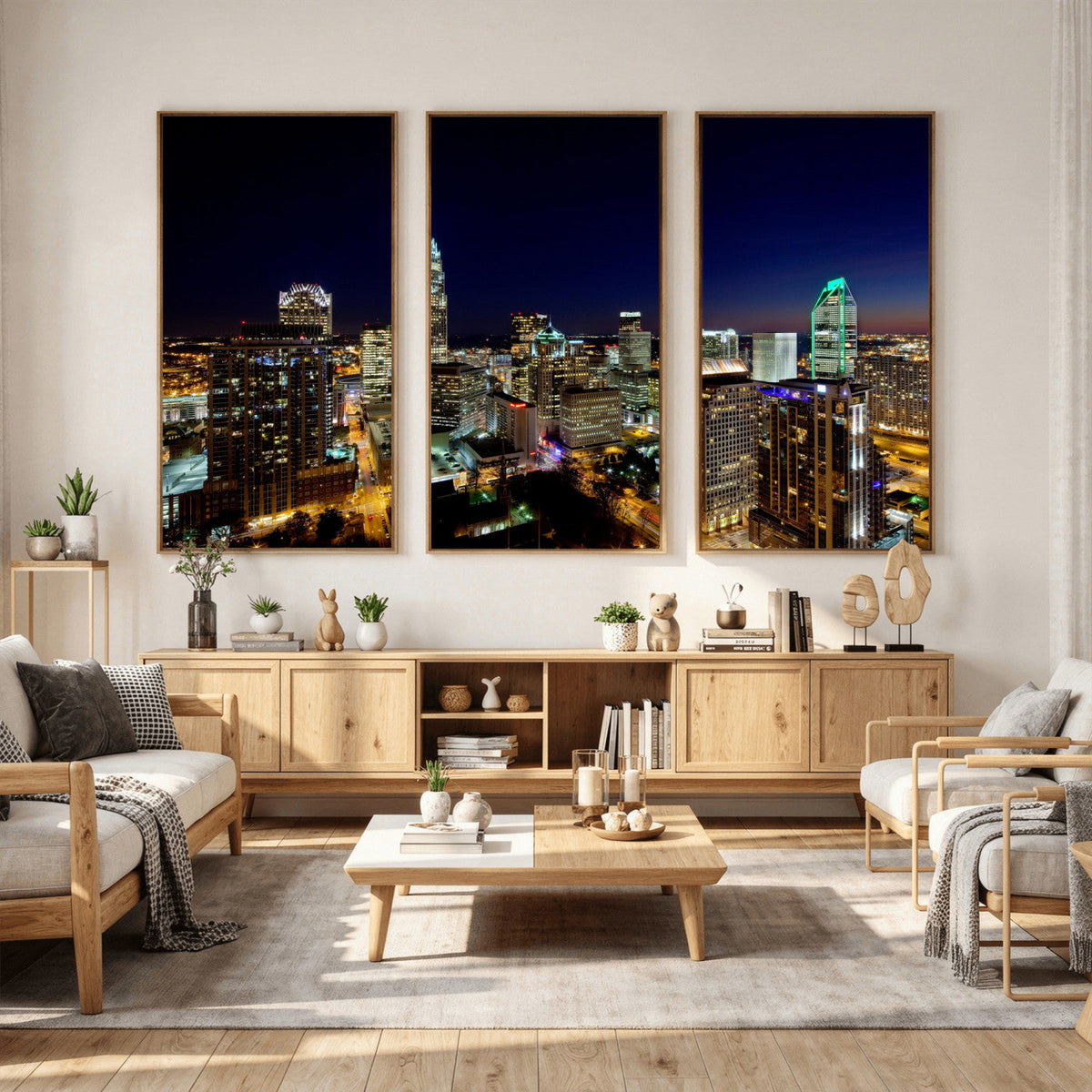 Atlanta Skyline Wall Art Canvas Print | Modern Cityscape