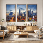 Atlanta Skyline Wall Art Canvas Print, Atlanta Downtown Night Cityscape