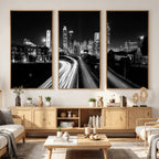 Atlanta Skyline Wall Art Canvas Print, Atlanta Downtown Night Cityscape