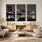 Austin Skyline Wall Art Canvas Print, Austin Downtown Night Cityscape