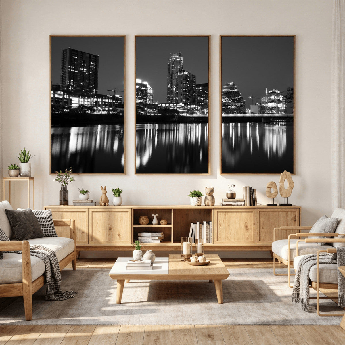 Austin Skyline Wall Art Canvas Print, Austin Downtown Night Cityscape