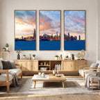 Chicago Wall Art Canvas Print - Chicago City Downtown Night Cityscape
