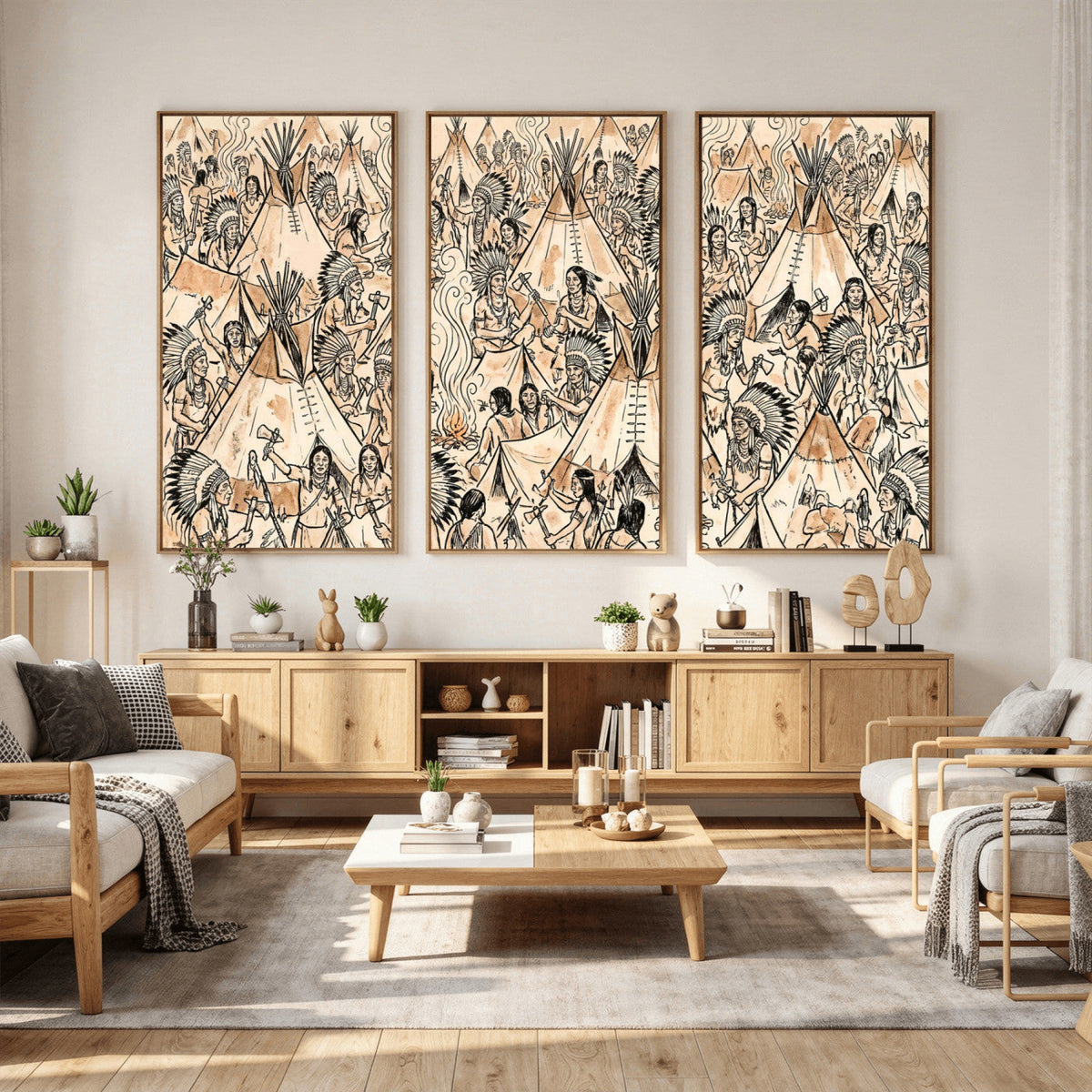 Native American Indian Wall Art Canvas Print