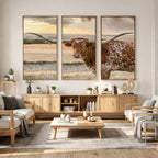 Texas Longhorn Wall Art Canvas Print, Western Ranch Bull Photography