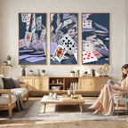 Playing Cards Canvas Wall Art | Casino Game Room Decor