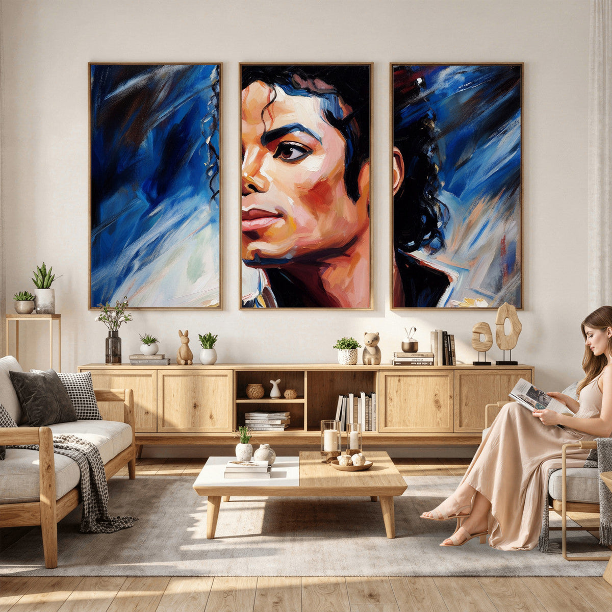 Abstract Michael Jackson Photo Wall Art Canvas Print