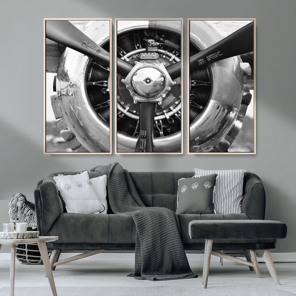 Vintage Airplane Wall Art Canvas Print