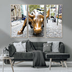 Charging Bull Wall Art Canvas Print