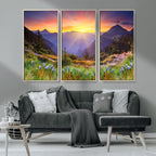 Mountain and Spring Wall Art Canvas Print