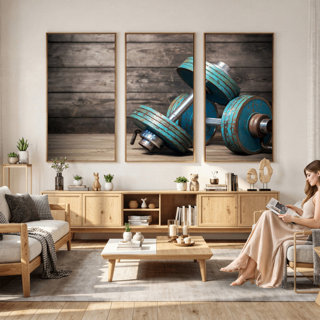 Dumbbell and Sport Wall Art Canvas Print