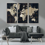 Antique Old World Map Wall Art Canvas Print