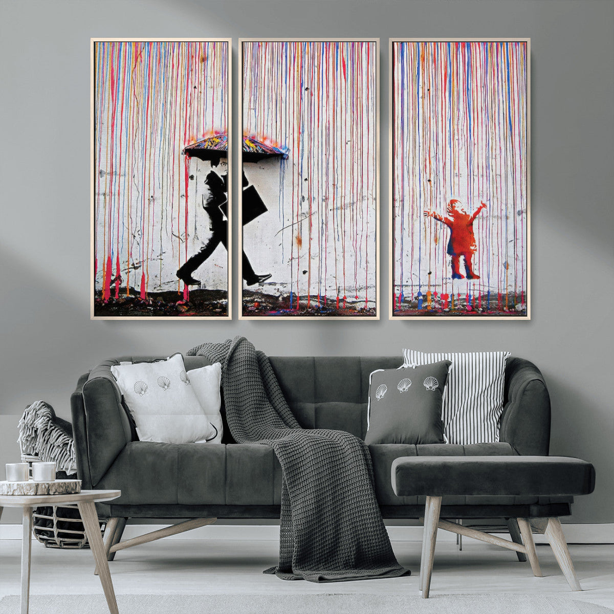 Banksy Wall Art Canvas Print | Framed Graffiti Street Art Picture