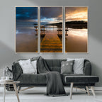 Serene Lake Pier at Sunset Canvas Print | Landscape Wall Art | Ready to Hang