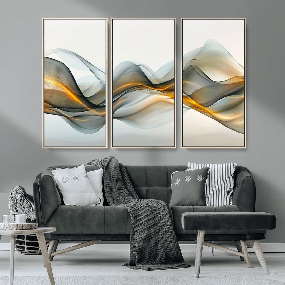 Abstract Wave Canvas Wall Art | Fluid Contemporary Elegance in Motion