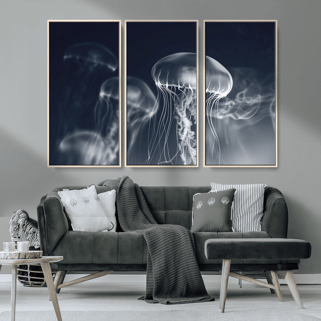 Jellyfish Wall Art Canvas Print, Modern Abstract Jellyfish