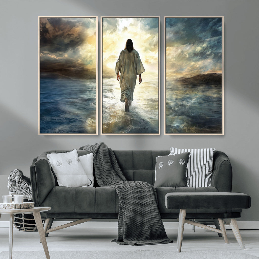 Jesus Walking on Water Wall Art | Canvas Print | Ready to Hang
