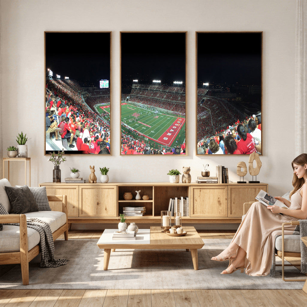 Houston Cougars Football Team Print, Houston TDECU Stadium