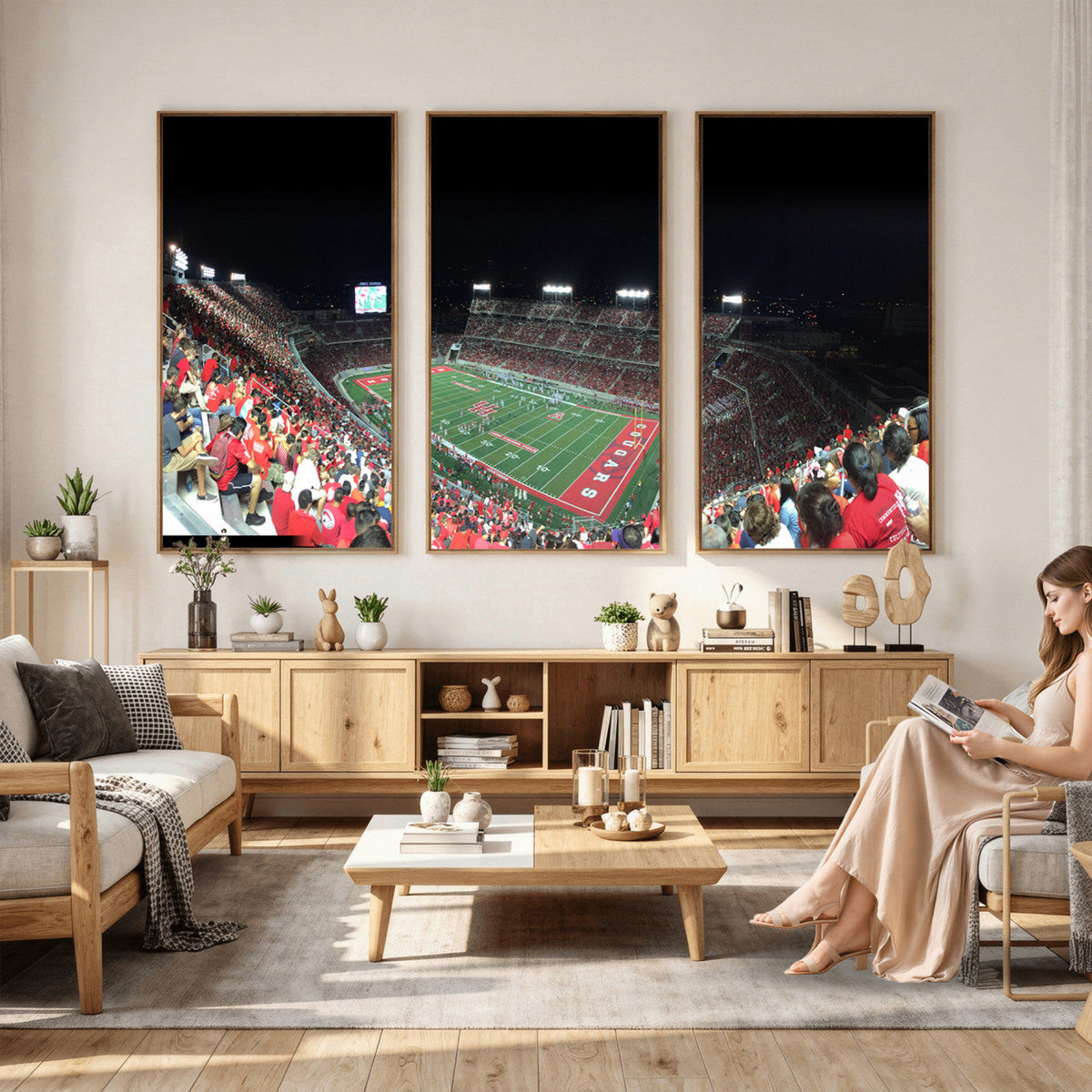 Houston Cougars Football Team Print, Houston TDECU Stadium