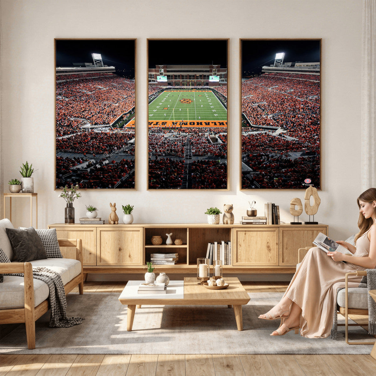 Boone Pickens Stadium Wall Art Oklahoma State Cowboys Print