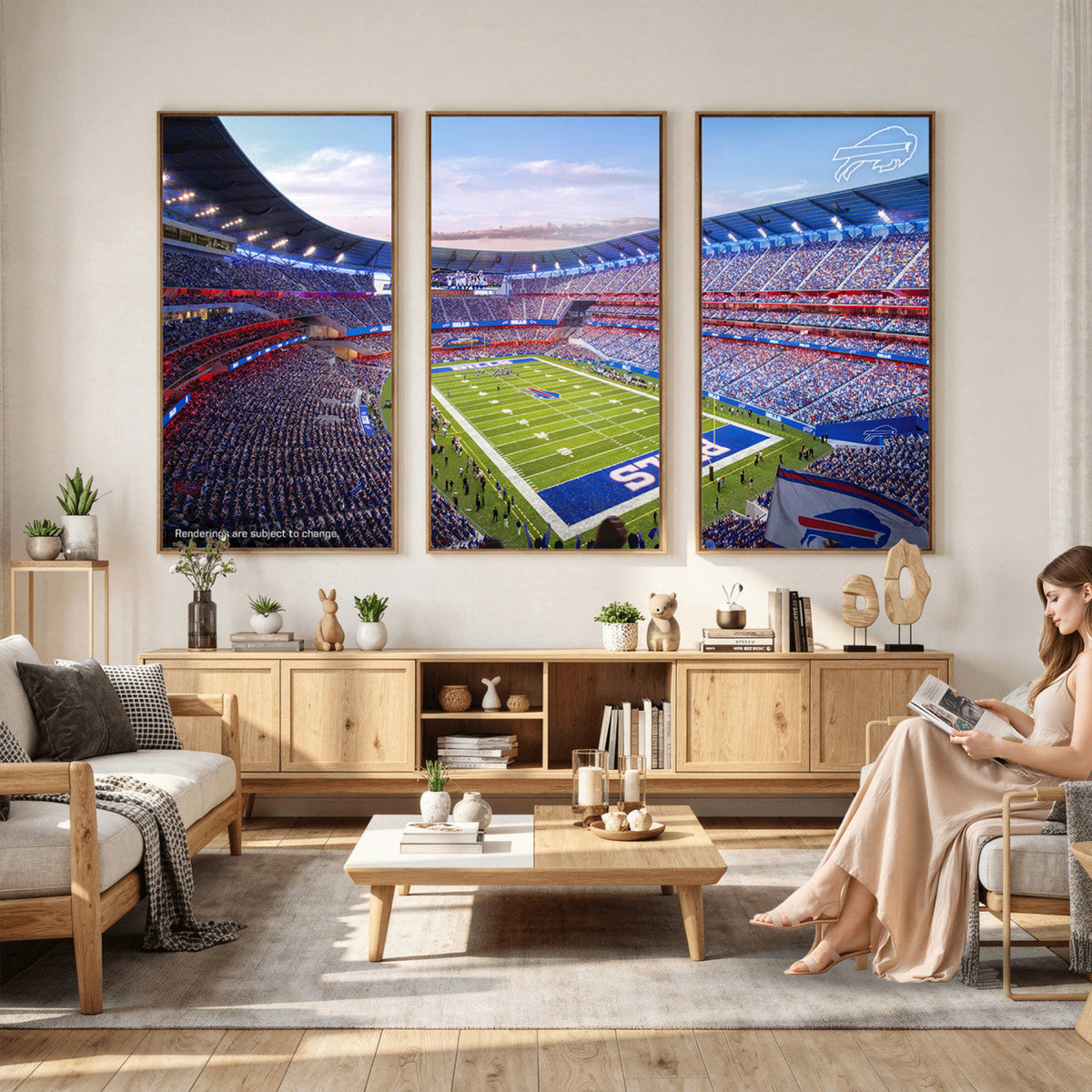 Buffalo Bills Football Team Print Canvas, Buffalo Highmark Stadium