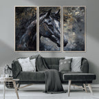 Large Abstract Horse Wall Art Canvas Print, Farmhouse Wall Art