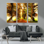 Sunshine in Forest and Trees Wall Art Canvas Print