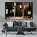 Red Wine and Bottle Canvas Print