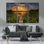 Lake and Flower Wall Art Canvas Print