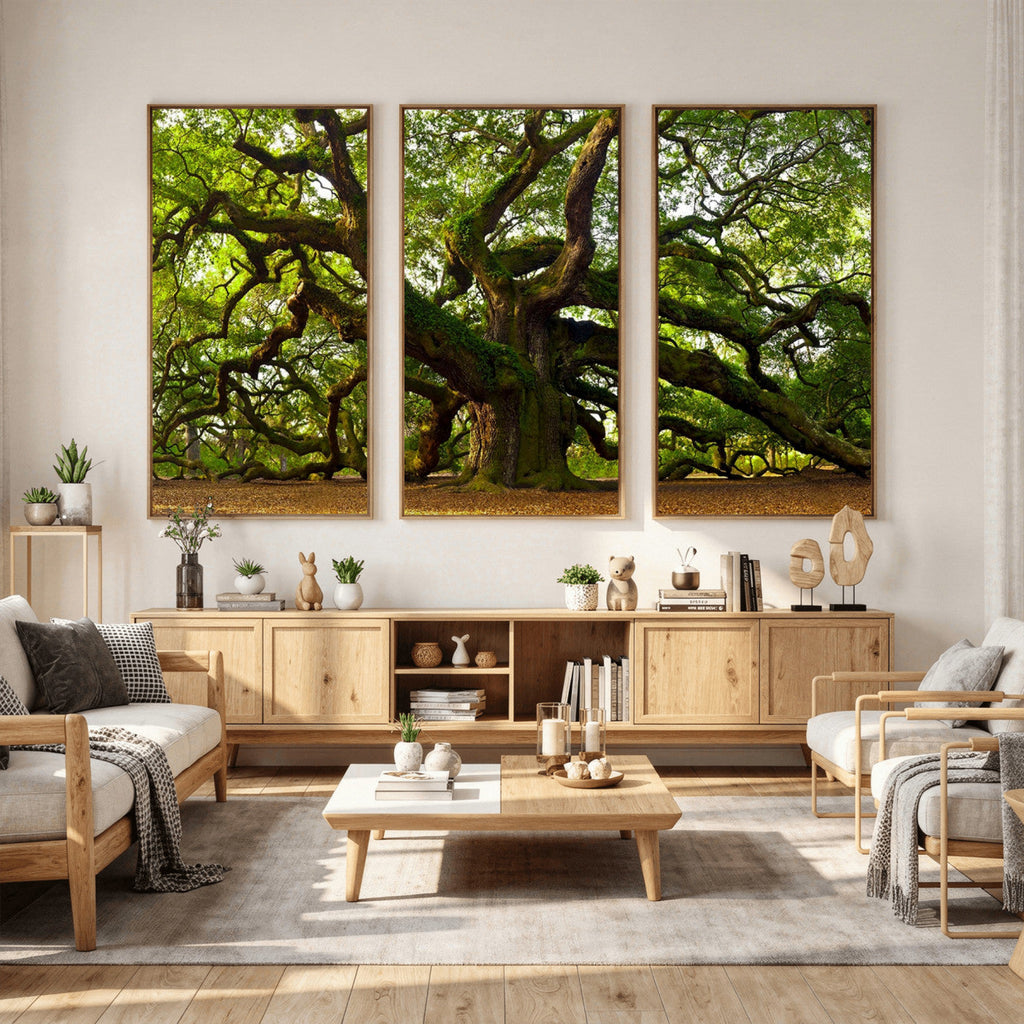 Angel Oak Tree Wall Art Canvas Print | Forest Tree Nature Photography Print