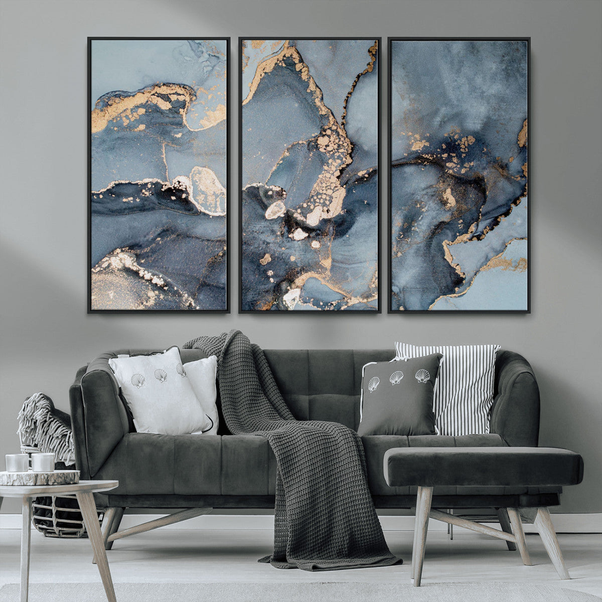 Multipanel Marble Fluid Effect Wall Art Abstract Canvas Wall Art Print